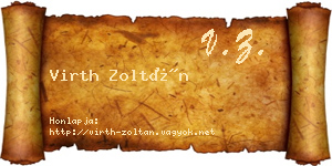 Virth Zoltán névjegykártya